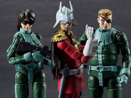 Mobile Suit Gundam G.M.G. Principality of Zeon Standard Infantry Soldier and Char Aznable Set of 3 Figures