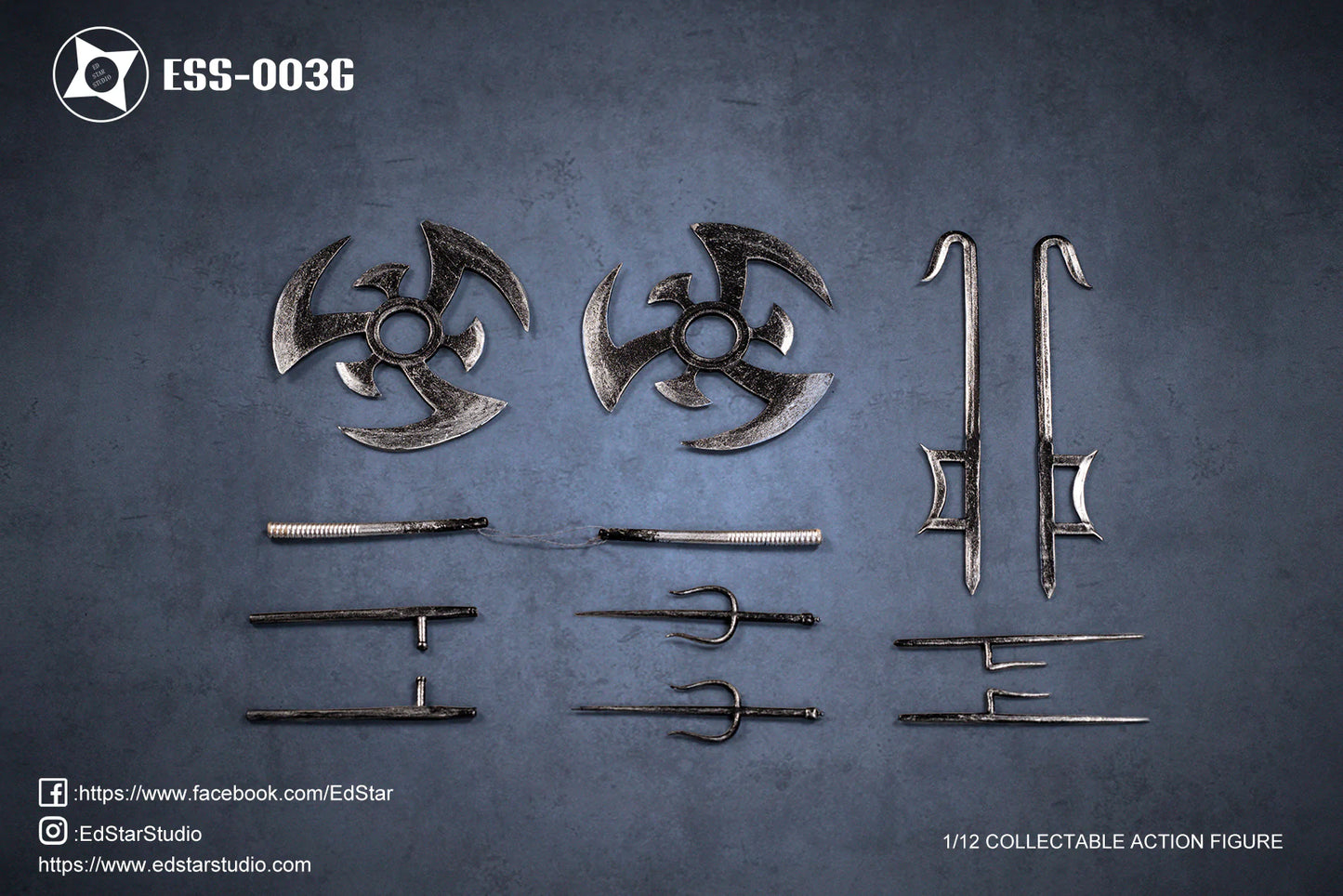 Ninja Action Figure Die-Cast Weapons Set