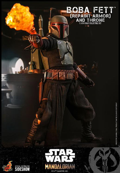 The Mandalorian TMS056 Boba Fett (Repaint Armor) and Throne 1/6th Scale Collectible Figure Set